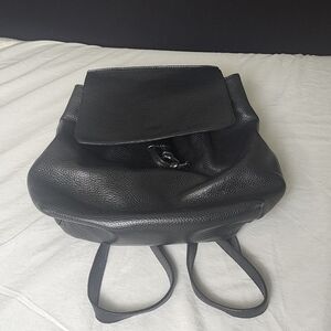 Alessandro Mari - Made in Italy - Genuine Leather - Black Backpack Purse